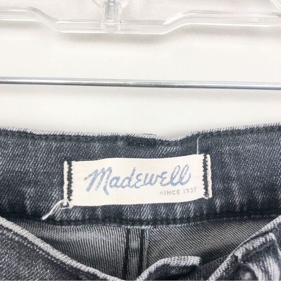 MADEWELL | Black Gray Wash Distressed High Riser Skinny Jeans Women’s Size 30/10 - Picture 9 of 14